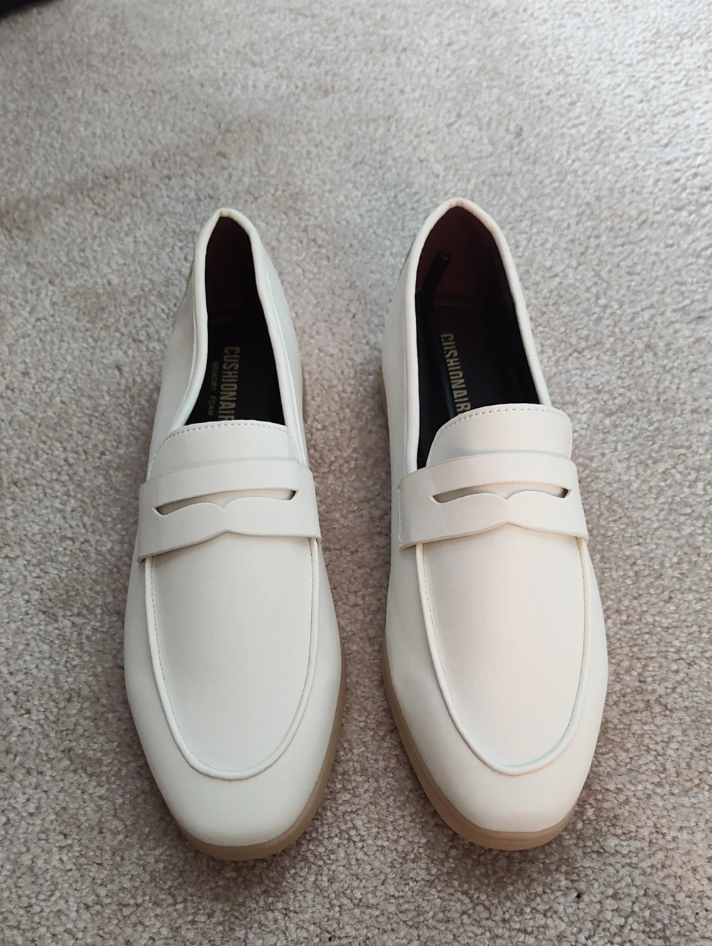 Women’s Cream Penny Loafers - Cushioned Flats